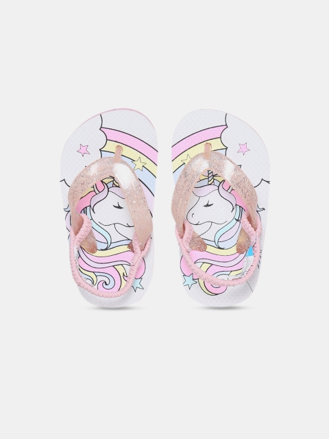

The Childrens Place Girls Pink & White Printed Thong Flip-Flops