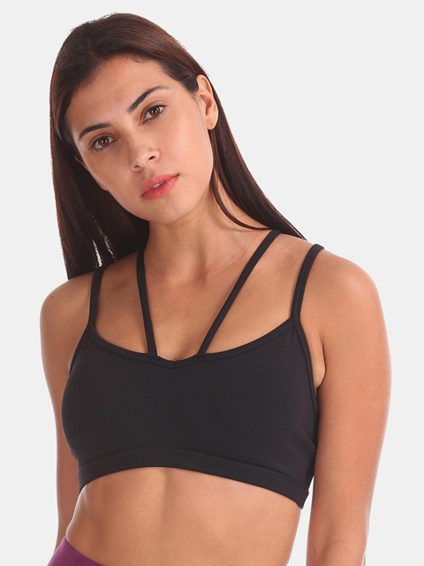 

Aeropostale Black Solid Non-Wired Non Padded Sports Bra AE6181001
