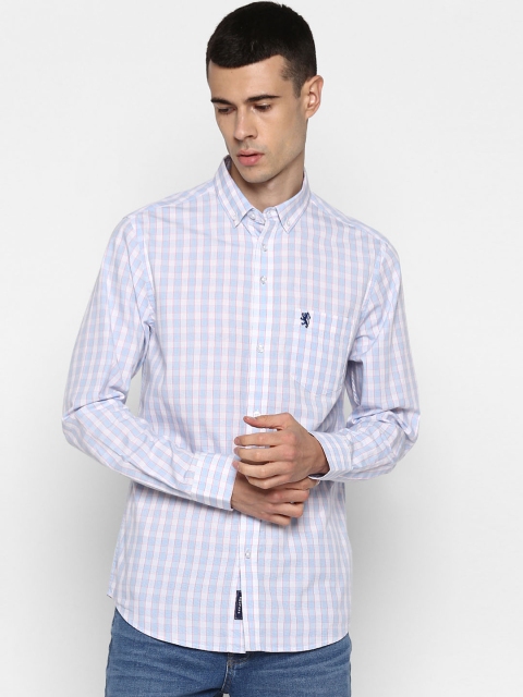 

Red Tape Men Blue & White Regular Fit Checked Casual Shirt