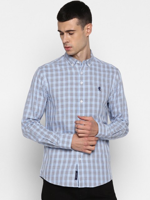 

Red Tape Men Blue Regular Fit Checked Casual Shirt