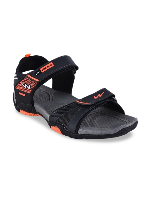 

Campus Men Black Sports Sandals