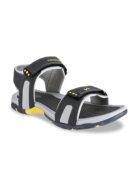 Men Charcoal Grey Sports Sandals