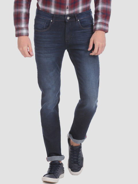 

RUF & TUF Men Navy Blue Slim Fit Mid-Rise Clean Look Stretchable Jeans