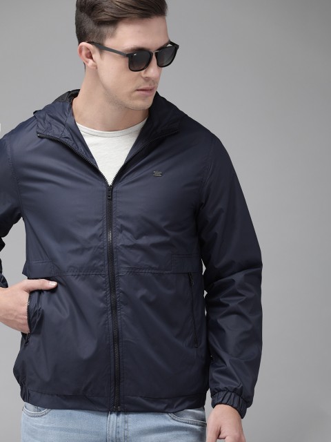 

Roadster Men Navy Blue Solid Sporty Jacket