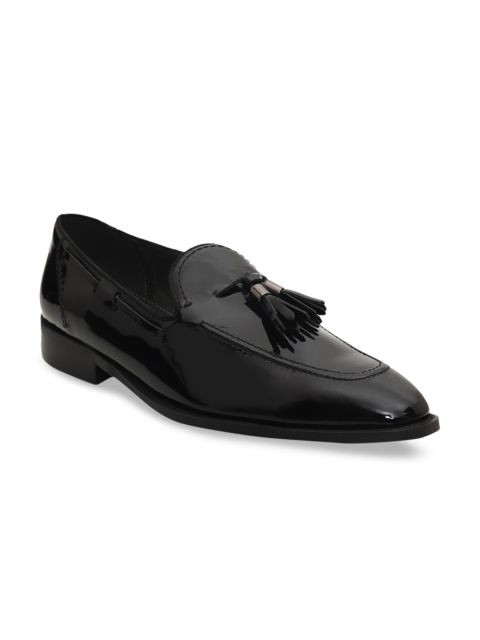 

ROSSO BRUNELLO Men Black Solid Leather Formal Loafers