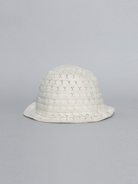 

GAP Infants White Shimmer Crochet Fedora Hat