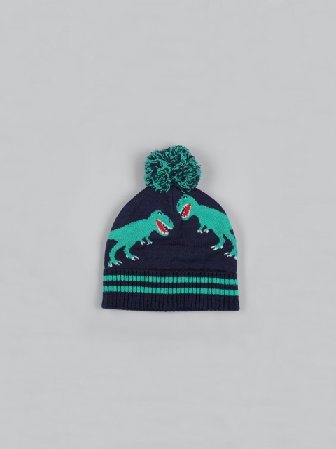 

GAP Boys Navy Blue Dinosaur Pom Pom Beanie