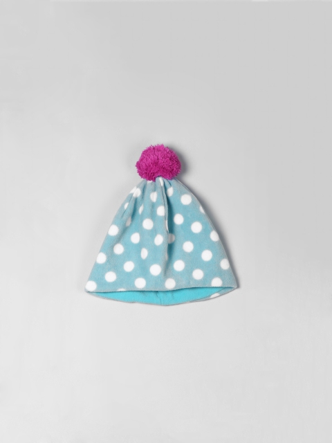 

GAP Girls Blue & White Dot Fleece Pom-Pom Beanie