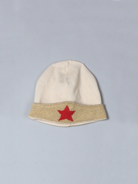 

GAP Boys Cream-Coloured Junk Food And Wonder Woman Printed Beanie