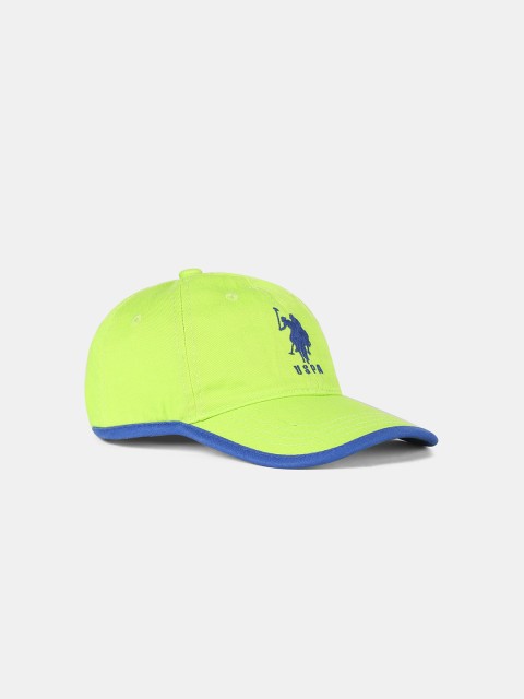 

U.S. Polo Assn. Kids Boys Lime Green Brand Logo Embroidered Baseball Cap