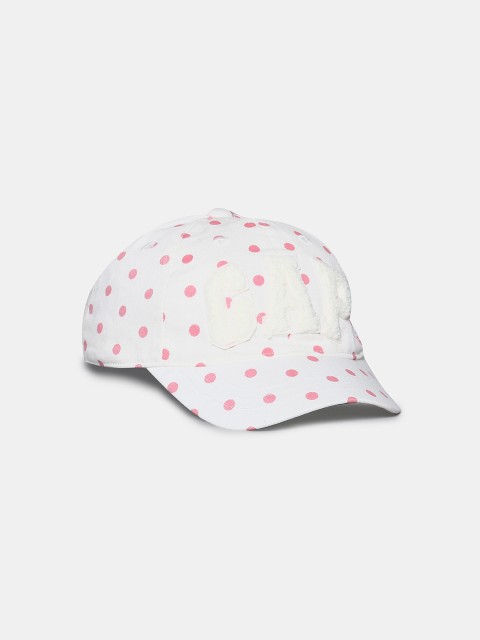 

GAP Girls White Polka Dots Print Baseball Cap