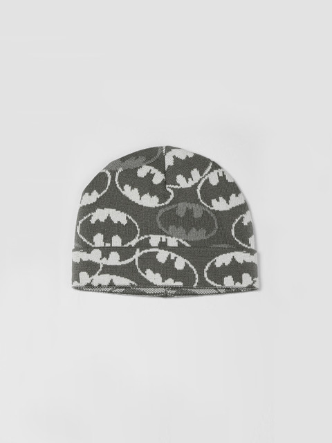 

GAP Boys Grey & Off-White Batman Self Design Beanie