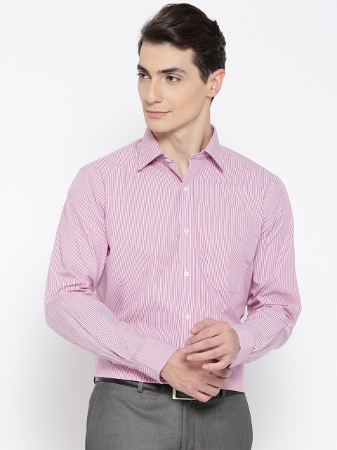 

Arrow Men Pink & White Regular Fit Striped Casual Shirt