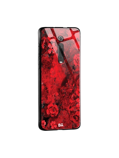 

DailyObjects Red & Black Marble Flowers Xiaomi Redmi K20 Glass Case