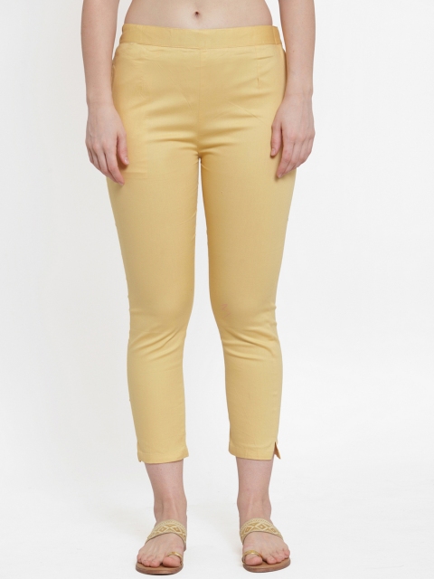 

TAG 7 Women Beige Slim Fit Solid Cigarette Trousers
