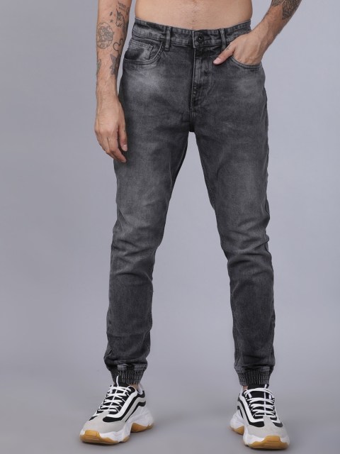 

Horsefly Men Charcoal Grey Slim Fit Mid-Rise Clean Look Stretchable Jogger Jeans