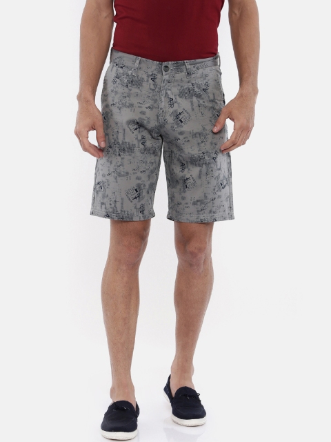 

Bushirt Men Grey Printed Regular Fit Regular Shorts