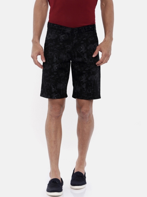 

Bushirt Men Black Printed Regular Fit Regular Shorts
