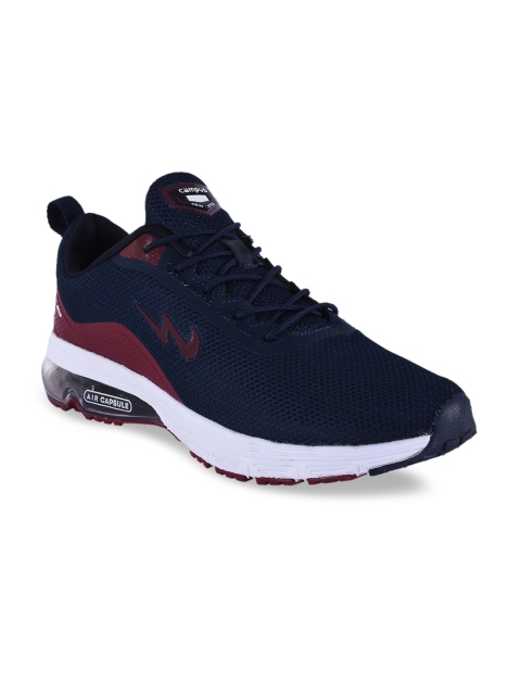 

Campus Men Navy Blue & Maroon Colorblocked Mesh Running Shoes