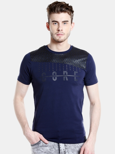 

Rex Straut Jeans Men Blue Printed Round Neck T-shirt