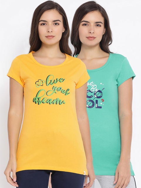 

Macrowoman W-Series Women Pack of 2 Printed Lounge T-Shirts, Sea green