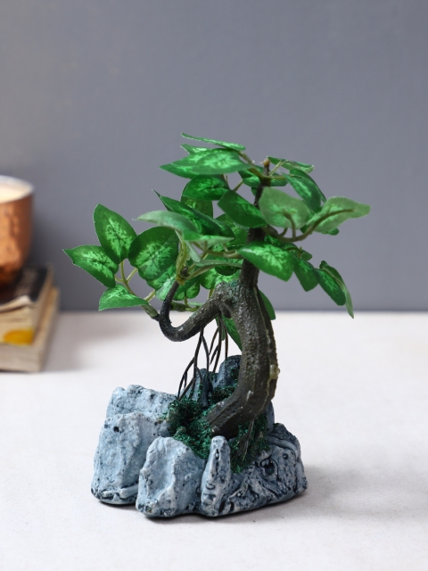 

TAYHAA Green & Black Verdant Bonsai Decorative Artificial Plant