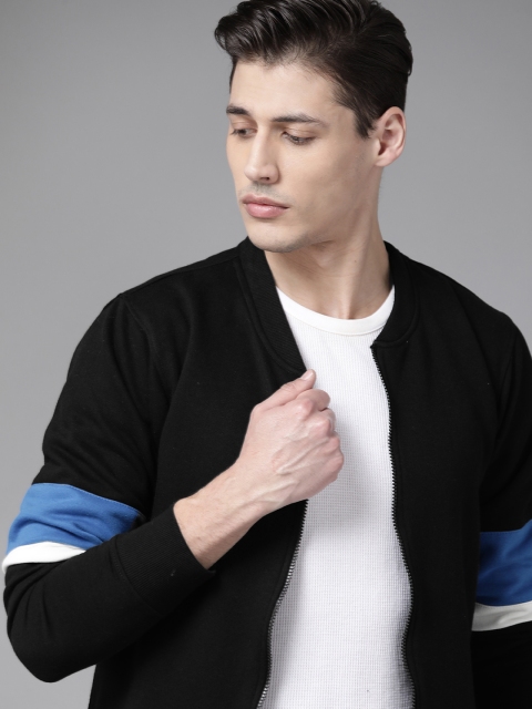 

Roadster Men Black Solid Sweatshirt