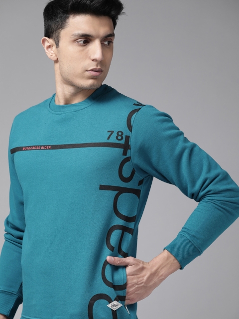 

Roadster Men Blue Brand Logo Placement Print Sweatshirt