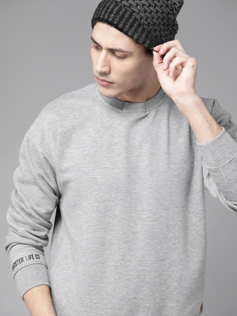 

Roadster Men Grey Melange Solid Sweatshirt