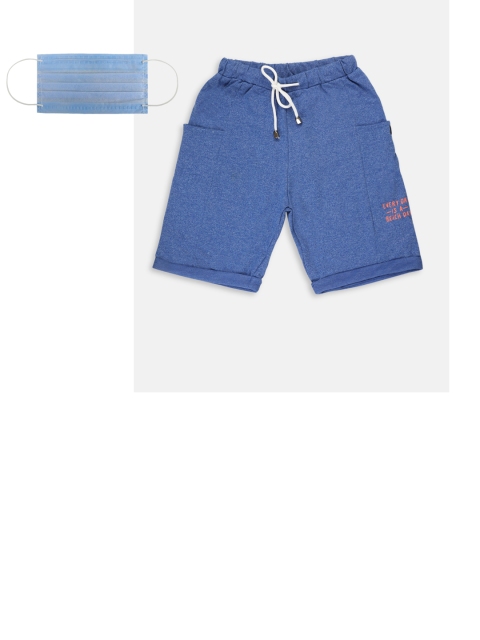 

Lil Tomatoes Boys Blue Solid Denim Regular Shorts