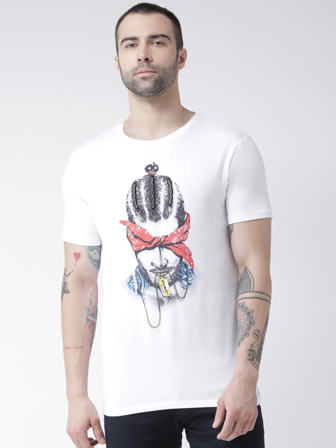 

Rex Straut Jeans Men White Printed Round Neck T-shirt