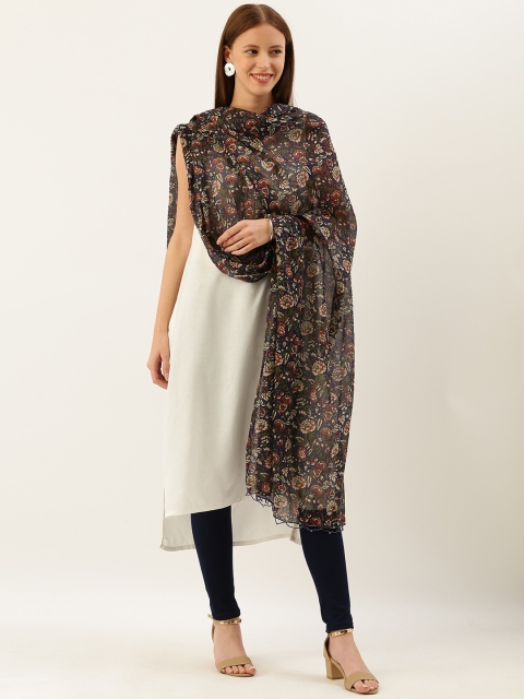 

Shaily Navy Blue & Beige Printed Dupatta