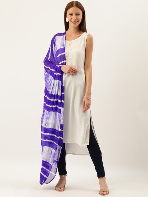 

Shaily Navy Blue & White Dyed Dupatta