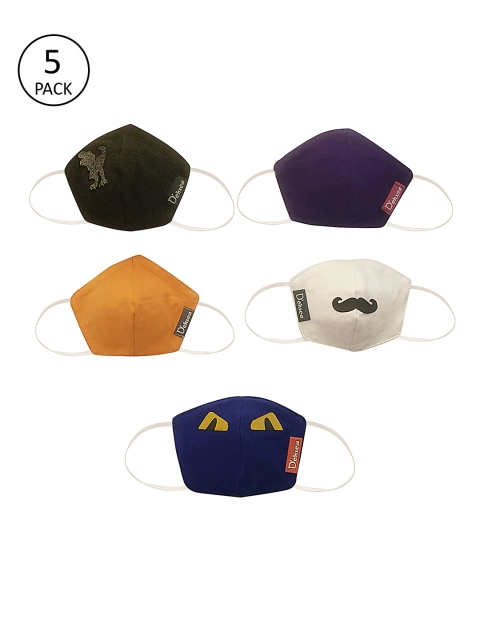 

D'chica Kids Assorted 5 Pcs Uber Cool 2-Ply Outdoor Face Masks, Navy blue