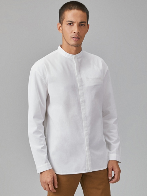 

Bhaane Men White Regular Fit Solid Casual Shirt