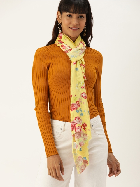 

DressBerry Women Yellow & Pink Printed Scarf