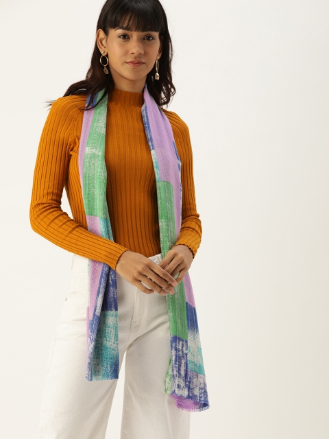 

DressBerry Women Green & Purple Colourblocked Scarf