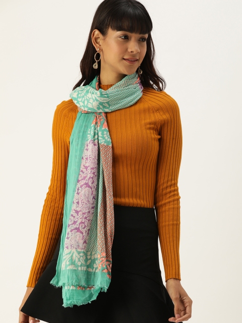 

DressBerry Women Green & Off-White Printed Scarf