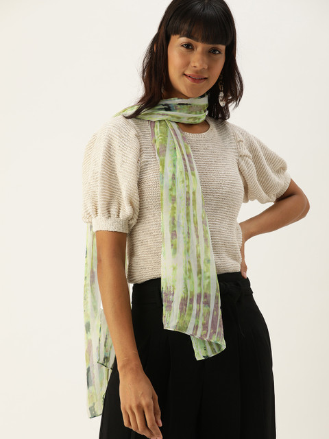 

DressBerry Women Green & White Printed Scarf
