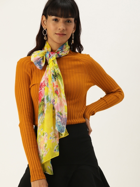 

DressBerry Women Yellow & Pink Printed Scarf