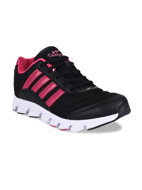 

Campus Women Black & Pink Mesh Running Shoes