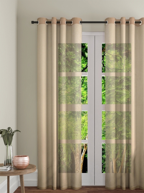 

Soumya Beige Single Premium Lightweight Solid Sheer Long Door Curtain