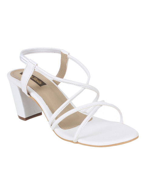 

Flat n Heels Women White Solid Block Heels