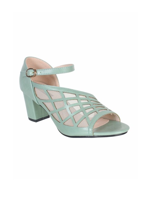 

Flat n Heels Women Sea-Green Solid Block Heels