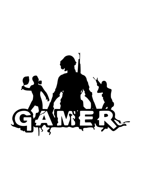 

rawpockets Black PUBG Gamer Wall Stickers