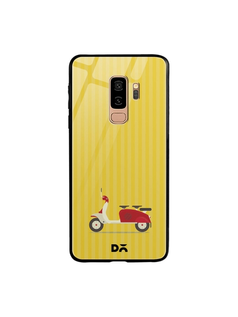 

DailyObjects Yellow & Red 3 To Go Scooter Striped Samsung Galaxy S9 Plus Glass Case