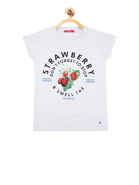 

Monte Carlo Girls White Printed Round Neck T-shirt