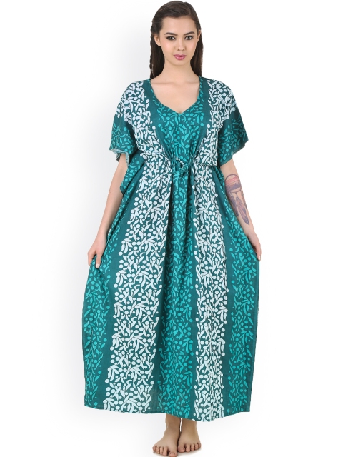 

Masha Green Printed Kaftan Maxi Nightdress NT-A64-607