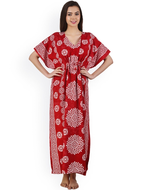 

Masha Maroon Printed Maxi Nightdress NT-A65-620