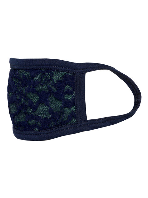 

Skidlers Women Black & Green 2-Ply Reusable Cloth Mask, Navy blue